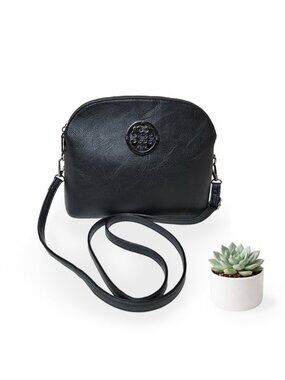 Sam & Hadley Black Double Zip Crossbody Bag
